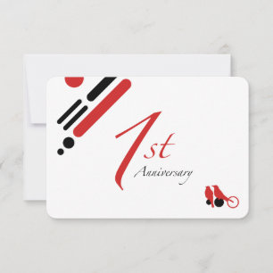1st Anniversary (mod birds) Invitation