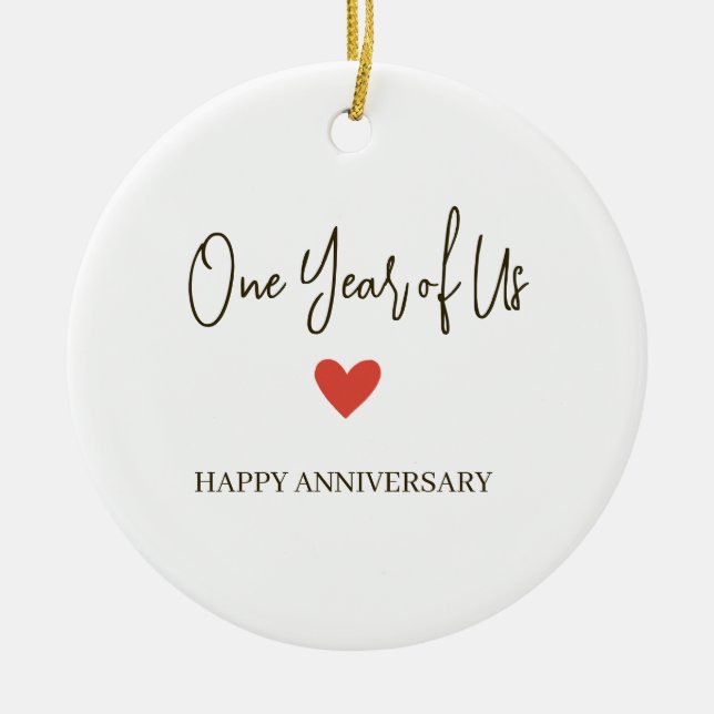 1st Anniversary – One Year of Us Ceramic Tree Decoration (Front)
