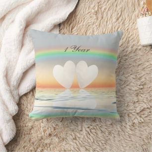 1st Anniversary Paper Hearts Cushion