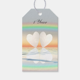 1st Anniversary Paper Hearts Gift Tags