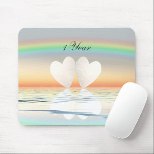 1st Anniversary Paper Hearts Mouse Mat