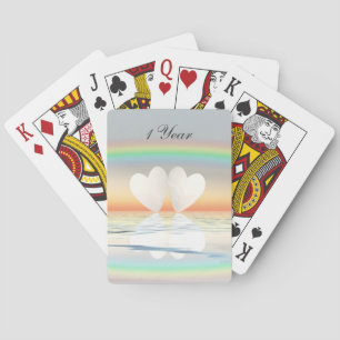 1st Anniversary Paper Hearts Playing Cards