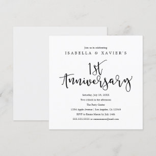 1st Anniversary   Party Invitation