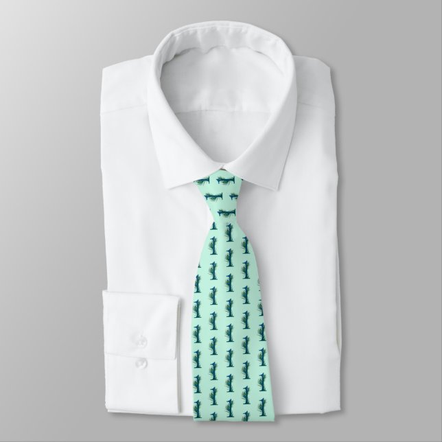 1st Anniversary Peacock Feathers Tie (Tied)