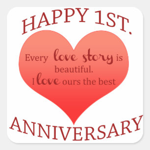 1st. Anniversary Square Sticker