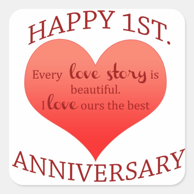 1st. Anniversary Square Sticker (Front)