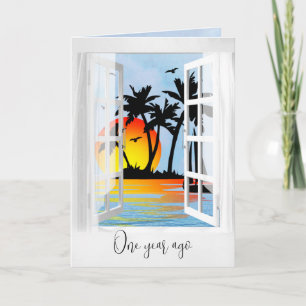 1st Anniversary Tropical Window Card