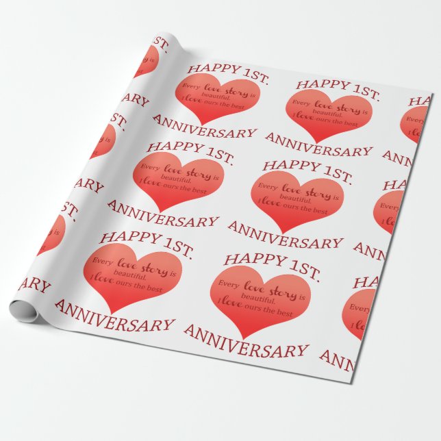 1st. Anniversary Wrapping Paper (Unrolled)