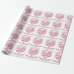 1st. Anniversary Wrapping Paper