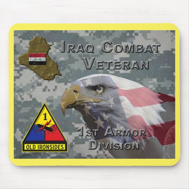 1st Armor Div Iraq Combat Veteran Mouse Mat (Front)