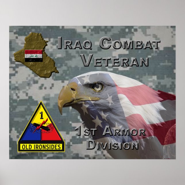 1st Armor Div Iraq Combat Veteran Poster (Front)