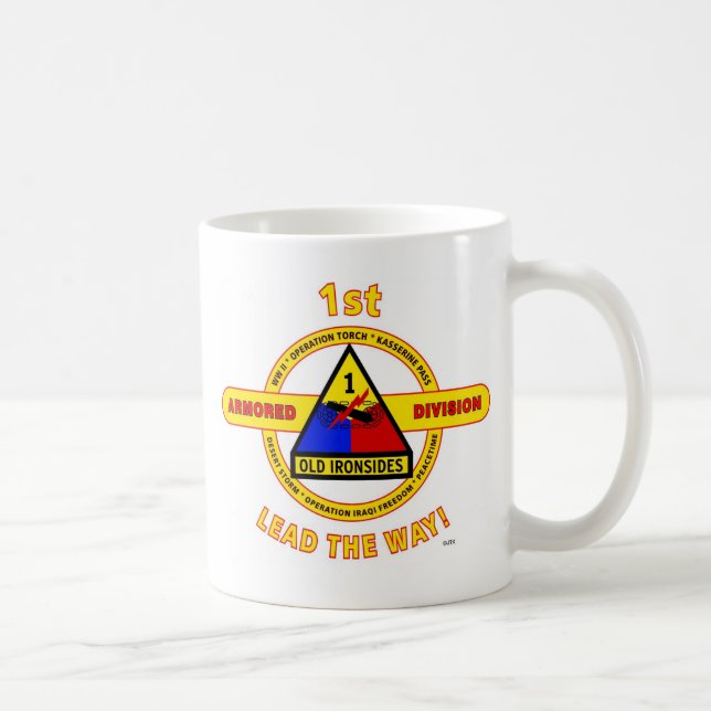 1ST ARMORED DIVISION "OLD IRONSIDES" COFFEE MUG (Right)