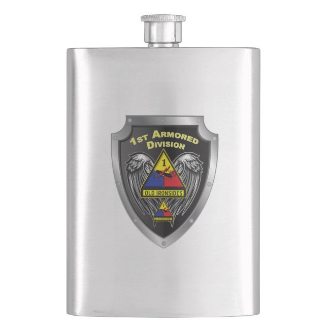 1st Armored Division “Old Ironsides” Hip Flask (Front)