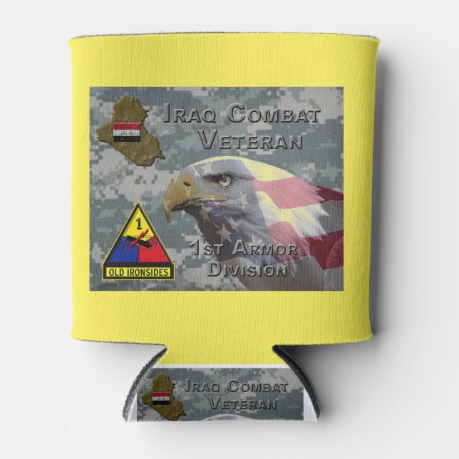 1st Armour Div Iraq Combat Veteran Can Cooler (Front)