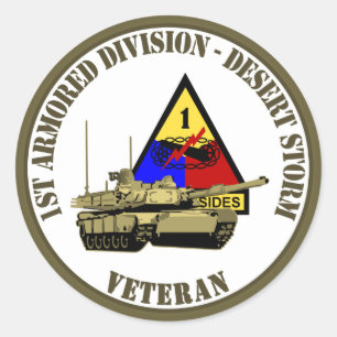 1st Armoured Division [1st AD] Classic Round Sticker
