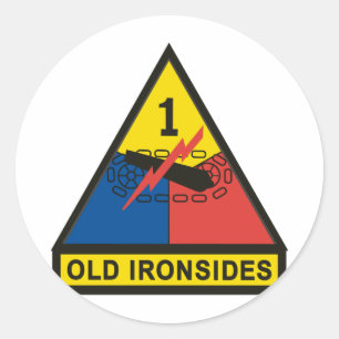 1st Armoured Division Classic Round Sticker
