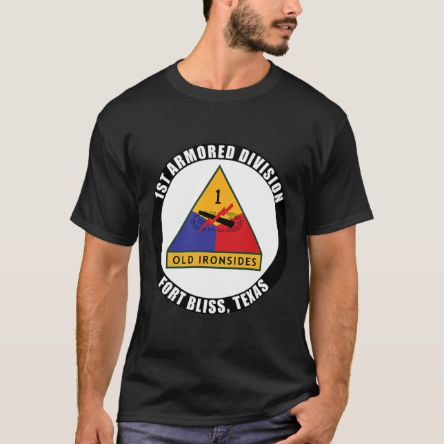 1st Armoured Division Fort Bliss Texas Emblem T-Shirt (Front)