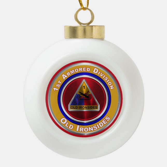 1st Armoured Division Keepsake Christmas Metal Orn Ceramic Ball Christmas Ornament (Front)