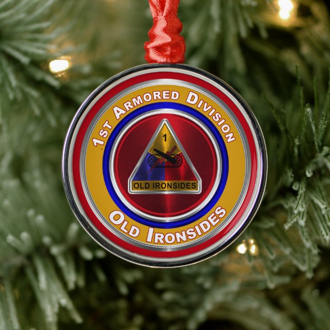 1st Armoured Division Keepsake Christmas Metal Tree Decoration (Tree)