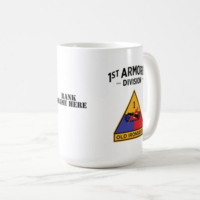 1st Armoured Division "Old Ironsides" Badge Coffee Mug (Front Right)