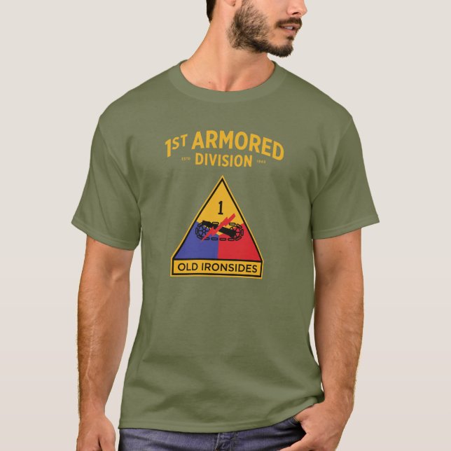 1st Armoured Division "Old Ironsides" Badge T-Shirt (Front)