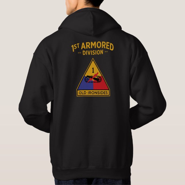 1st Armoured Division "Old Ironsides" Emblem Hoodi Hoodie (Back)