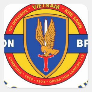 1ST AVIATION BRIGADE VIETNAM "GOLDEN HAWKS" SQUARE STICKER