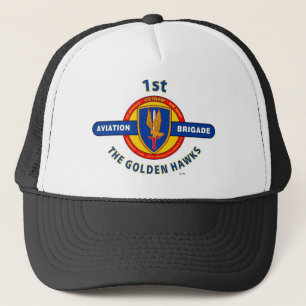 1ST AVIATION BRIGADE VIETNAM "GOLDEN HAWKS" TRUCKER HAT