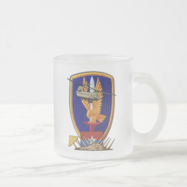 1st Aviation Veterans Vietnam Nam War Frosted Glass Coffee Mug (Right)