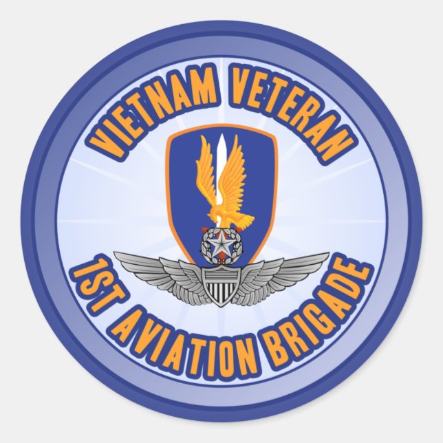 1st Avn Bde Master Aviator Classic Round Sticker (Front)