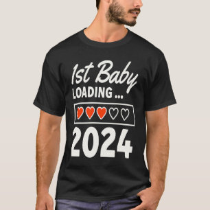1st Baby Loading 2024 Funny Pregnancy Announcement T-Shirt