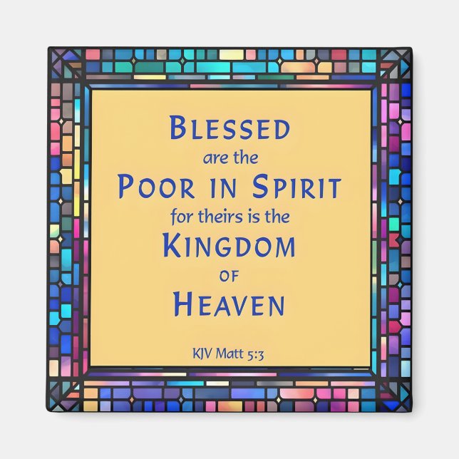 1st Beatitude from Sermon on the Mount Magnet (Front)