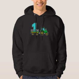 1st Birthday 1 One Girls And Boys Tractor Farmer F Hoodie