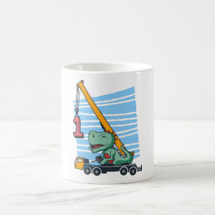 1st Birthday 1 year Mobile Crane Dinosaur Coffee Mug