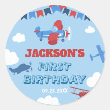 1st Birthday Aeroplane ONE Year Has Flown Sky Clou