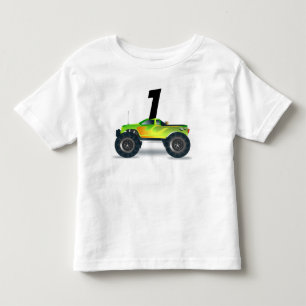 1ST BIRTHDAY AGE ONE BOYS MONSTER TRUCK T-SHIRT