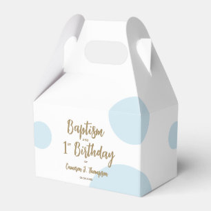 1st Birthday and Baptism Blue baby boy party Favour Box