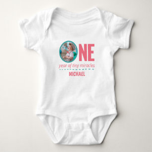 1ST BIRTHDAY BABY CLOTHES CUSTOM PHOTO & TEXT BODYSUIT