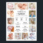 1st Birthday Baby Milestone Custom Photo Collage Poster<br><div class="desc">Celebrate a very special milestone with this Gender-Neutral 1st Birthday Poster featuring a 12-photo collage design that highlights each month of your child’s first year. You can easily customize the design by adding 12 photos - one for each month from newborn to one year old, creating a meaningful and heartwarming...</div>