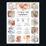 1st Birthday Baby Milestone Custom Picture Collage Poster<br><div class="desc">Celebrate a very special milestone with this Gender-Neutral 1st Birthday Party Poster featuring a 12-photo collage design that highlights each month of your child’s first year. You can easily customize the design by adding 12 photos - one for each month from newborn to one year old, creating a meaningful and...</div>