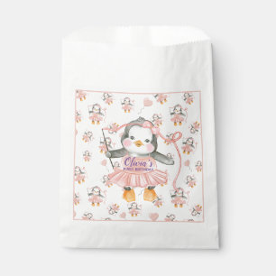 1st Birthday Ballerina Penguin Pink  Favour Bags