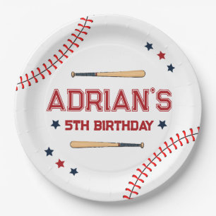 1st Birthday Baseball  Paper Plate