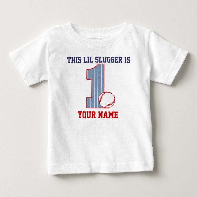 1st Birthday Baseball Personalised T-shirt (Front)