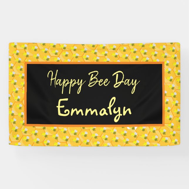 1st Birthday Bee Day Banner (Horizontal)