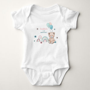 1st Birthday  Bodysuits  with a cute teddy bear.
