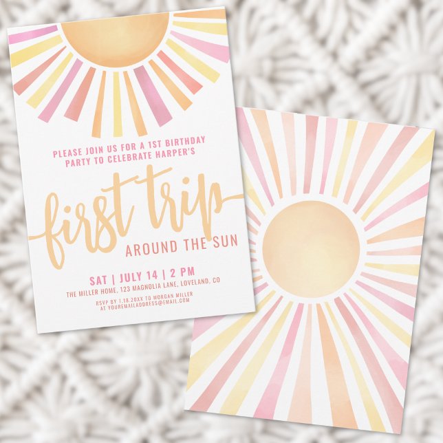 1st Birthday Boho First Trip Around The Sun Invitation (1st Birthday Boho First Trip Around The Sun Invitation)