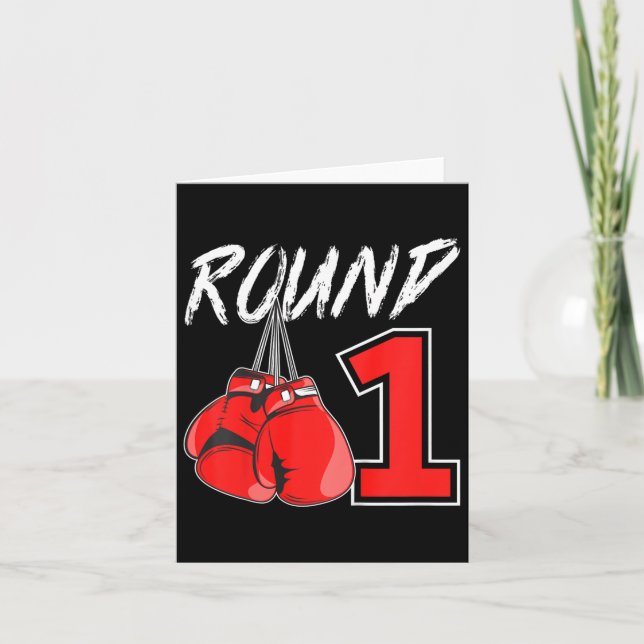 1st Birthday Boxing Boy 1 Year Old Boxer Bday Part Card (Front)
