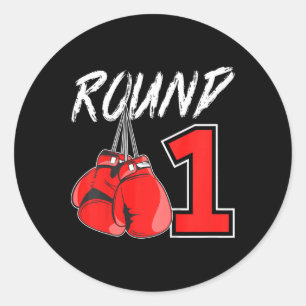 1st Birthday Boxing Boy 1 Year Old Boxer Bday Part Classic Round Sticker