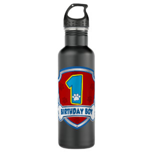 1st Birthday Boy 1 Years Old Patrol Dogs Paw Lover 710 Ml Water Bottle