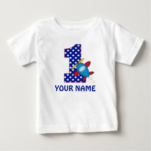 1st Birthday Boy Aeroplane Personalised Shirt